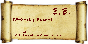 Böröczky Beatrix névjegykártya