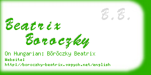 beatrix boroczky business card