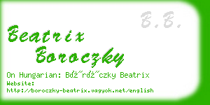 beatrix boroczky business card